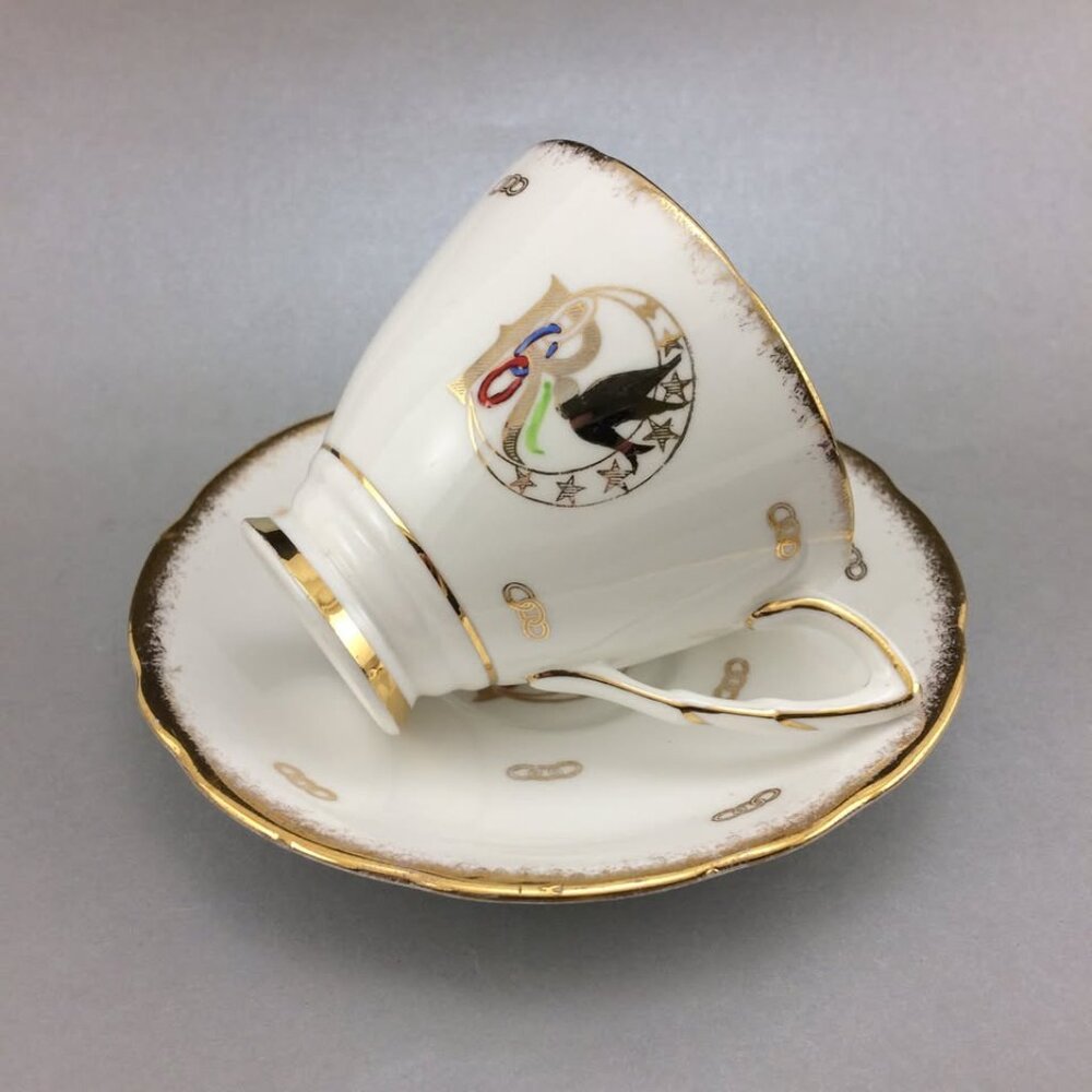 Royal Stafford Fine Bone China Teacup and Saucer Set Fraternal Order of Rebekah